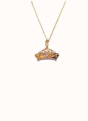 Disney Crown Gold Tone Plated Pendant N903220YZPL-18