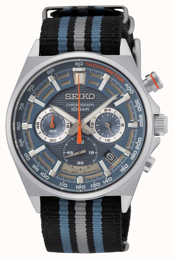 Seiko Men's Chronograph Blue Dial NATO Strap Watch SSB409P1 - First Class  Watches™ AUS
