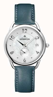 Herbelin Women's Mother of Pearl Dial Blue Leather Strap Watch 18397AP29BV