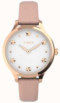 Timex Women's Peyton | White Dial | Pink Leather Strap TW2V23700