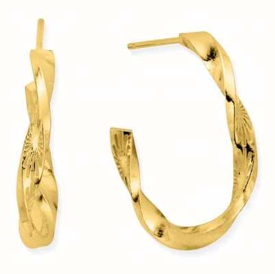 ChloBo Sun Twisted Gold Hoop Earrings GEH3207