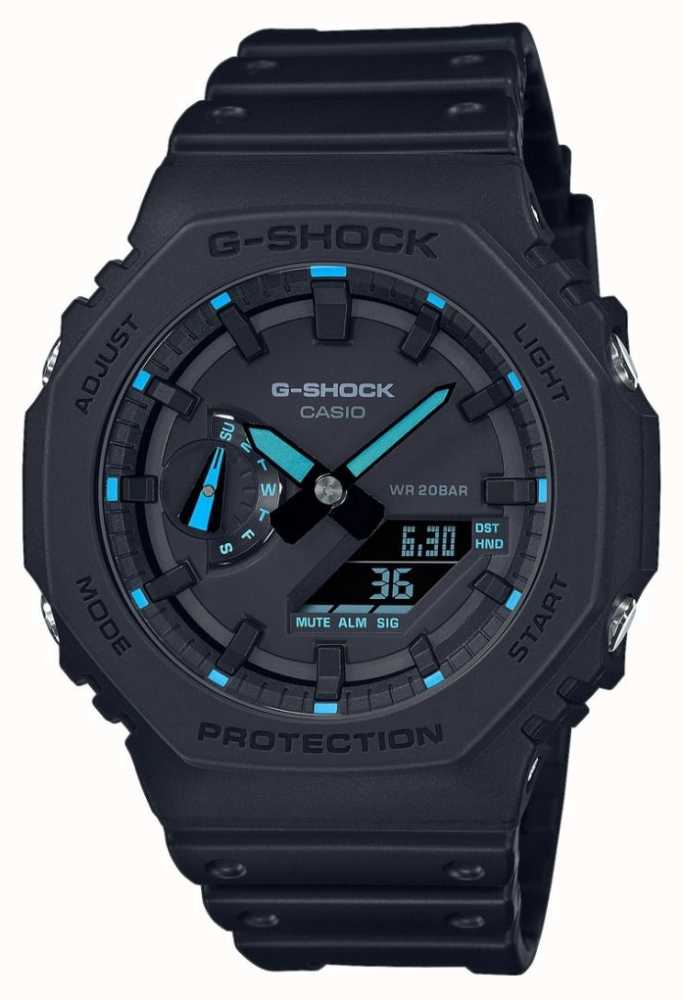 Casio G-Shock 2100 Utility Black Series Blue Detailing GA-2100