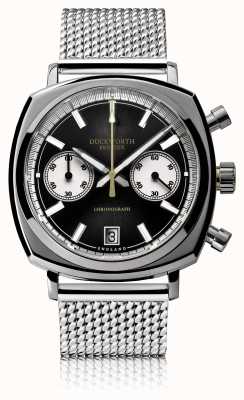 Duckworth Prestex Chrono 42 | Black Dial | Stainless Steel Mesh D550-01-ST