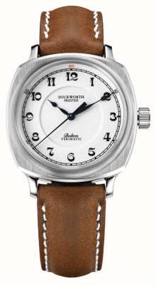 Duckworth Prestex Bolton Verimatic (39mm) Porcelain White Dial / Brown Horween Leather D703-02-B