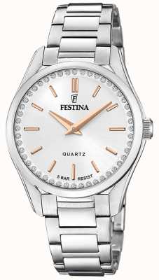 Festina Ladies Steel Watch With CZ Set & Steel Bracelet F20583/1