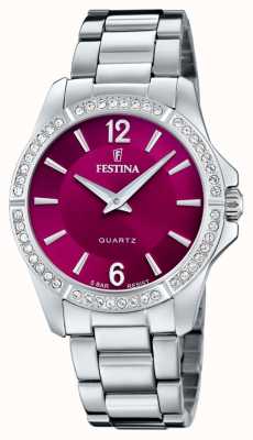 Festina Ladies Steel Watch With CZ Set & Steel Bracelet F20593/2
