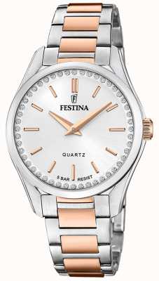 Festina Ladies Rose-Plated Steel Watch W/ Steel Bracelet F20620/1