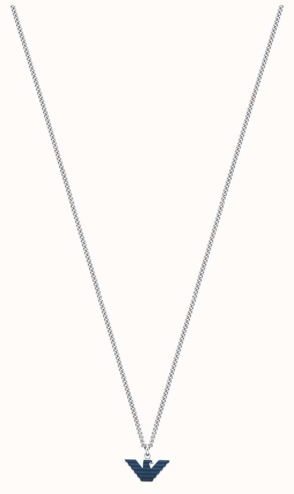 Emporio Armani Men's Stainless Steel Blue Logo Pendant Necklace EGS2909040  - First Class Watches™ AUS