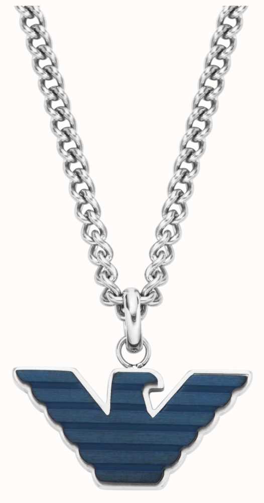 Emporio Armani Men\'s Stainless Steel Blue Logo Pendant Necklace EGS2909040  - First Class Watches™ AUS