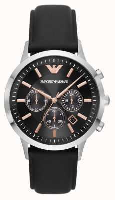 black armani watch leather strap