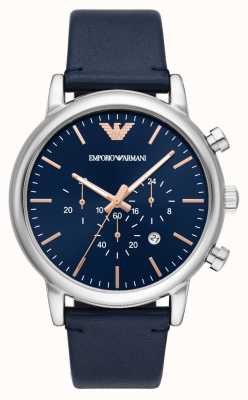 armani blue dial men's watch