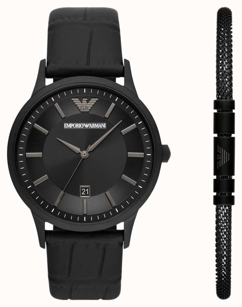 emporio armani leather belt watches