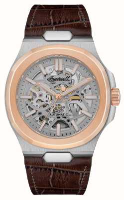 Ingersoll THE CATALINA Automatic (42mm) White Skeleton Dial / Brown Leather Strap I12503