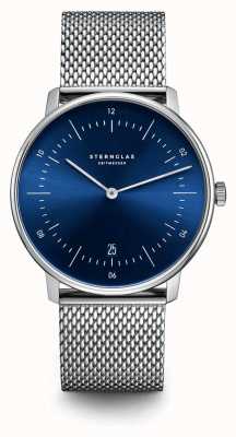 STERNGLAS Men's Naos | Blue Dial | Steel Mesh Bracelet S01-NA06-MI04
