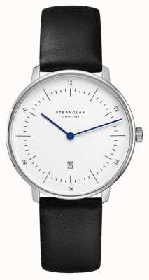 STERNGLAS Women's Naos XS | White Dial | Black Leather Strap S01-ND01-KL05