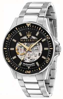 Maserati Men's Sfida | Black Open Heart Dial | Stainless Steel Bracelet R8823140002