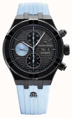 Maurice Lacroix Aikon Automatic Chronograph Day/Date (44mm) Black Dial / Sprint Blue Rubber AI6038-DLB01-330-4