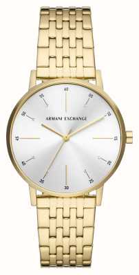 Armani Exchange Silver Crystal Set Dial | Gold PVD Plated Bracelet AX5579