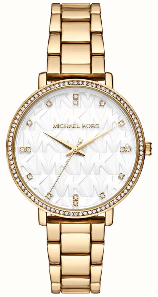Michael Kors Women's | Pyper | White Stone Set Dial | Gold PVD Steel  Bracelet MK4666 - First Class Watches™ AUS