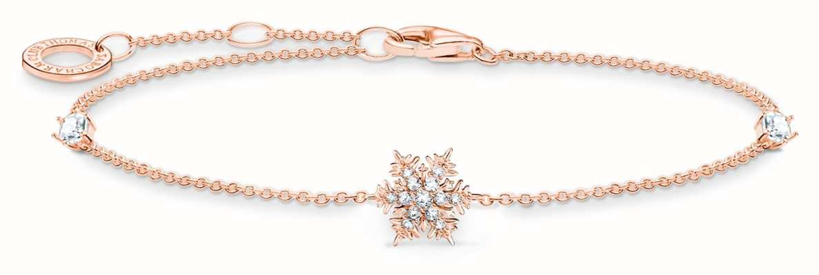Thomas Sabo Polar World Snowflake Bracelet | Rose Gold Plated | Crystal Set A2082-416-14-L19V