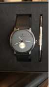 Customer picture of Triwa Men's Falken Black Leather Strap Grey Dial FAST102-CL010113