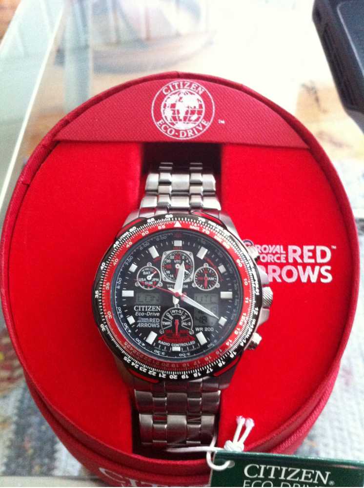 citizen red arrows titanium watch